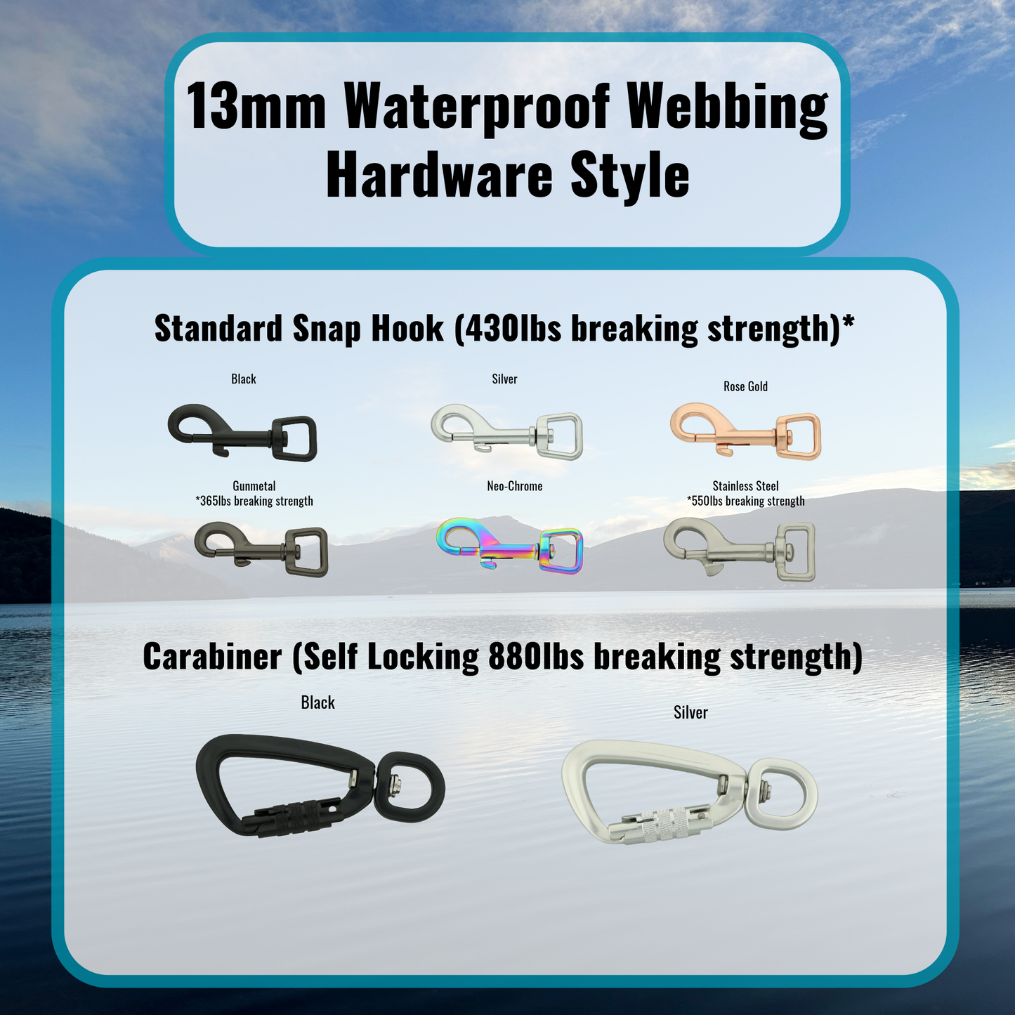 Waterproof Dog Lead - Small Dogs (13mm Width) Design Your Own
