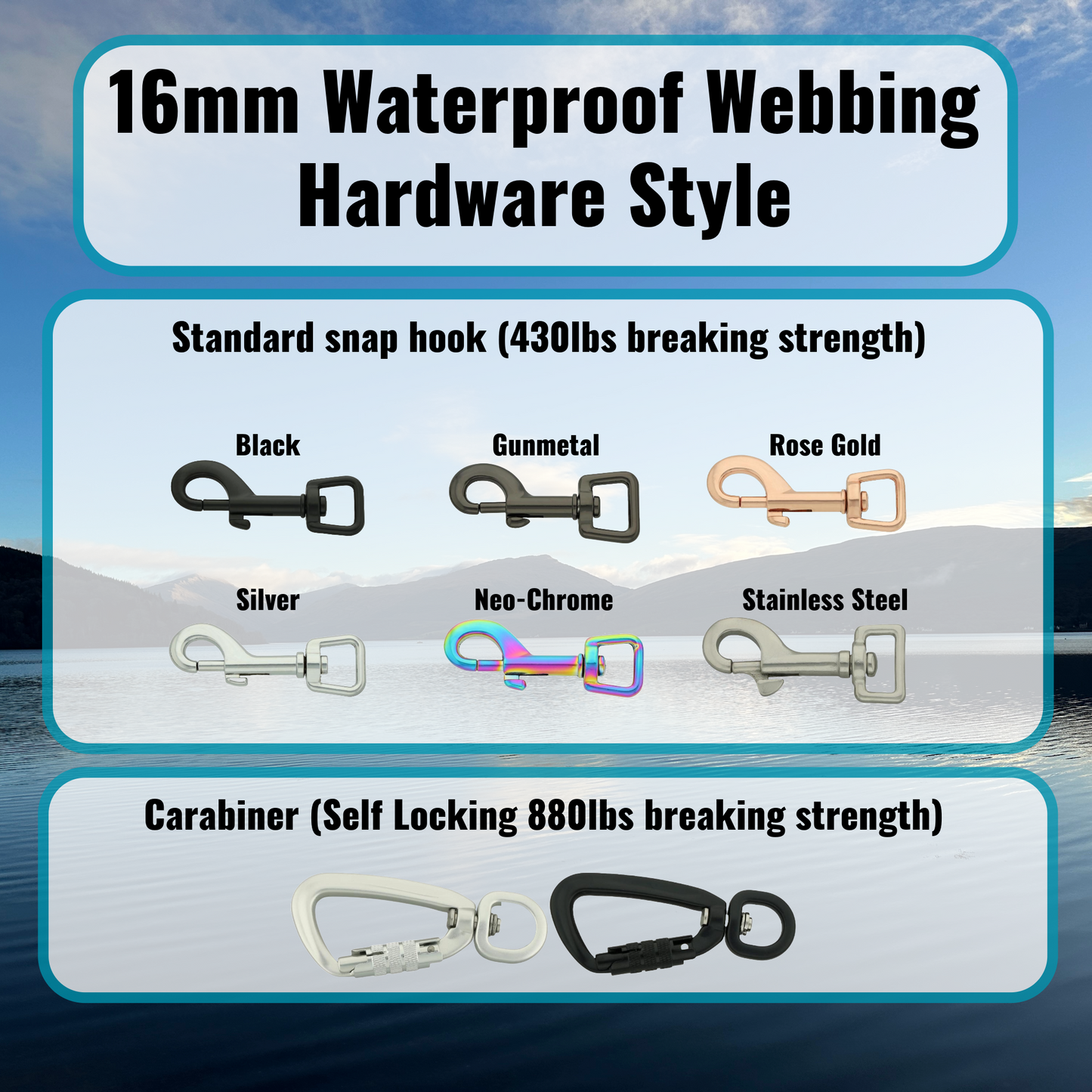 Waterproof Dog Lead - Medium Dogs (16mm Width) Design Your Own