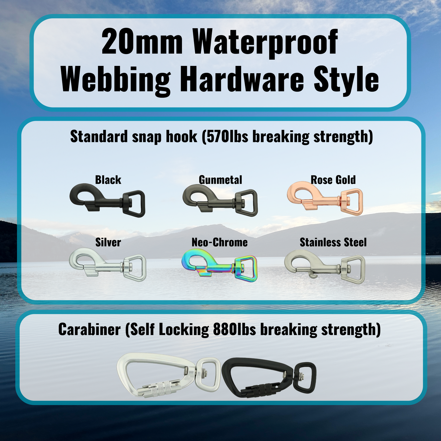 Waterproof Dog Lead - Large Dogs (20mm Width) Design Your Own