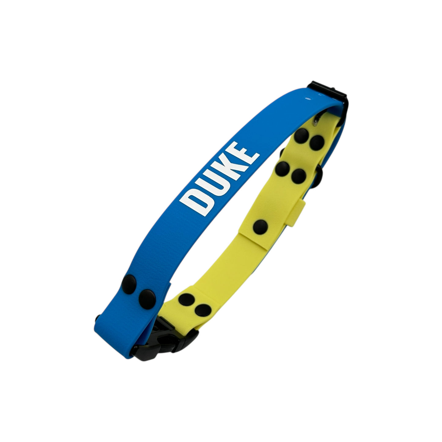 Pastel Yellow & Sky Blue Waterproof Dog Collar