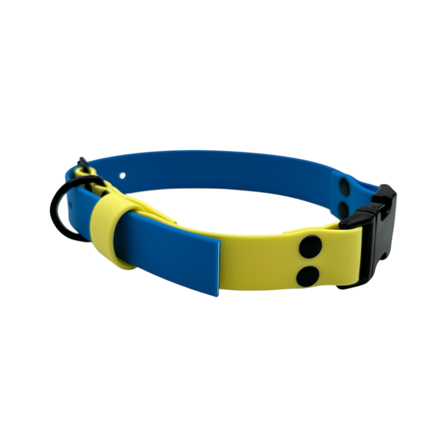 Pastel Yellow & Sky Blue Waterproof Dog Collar