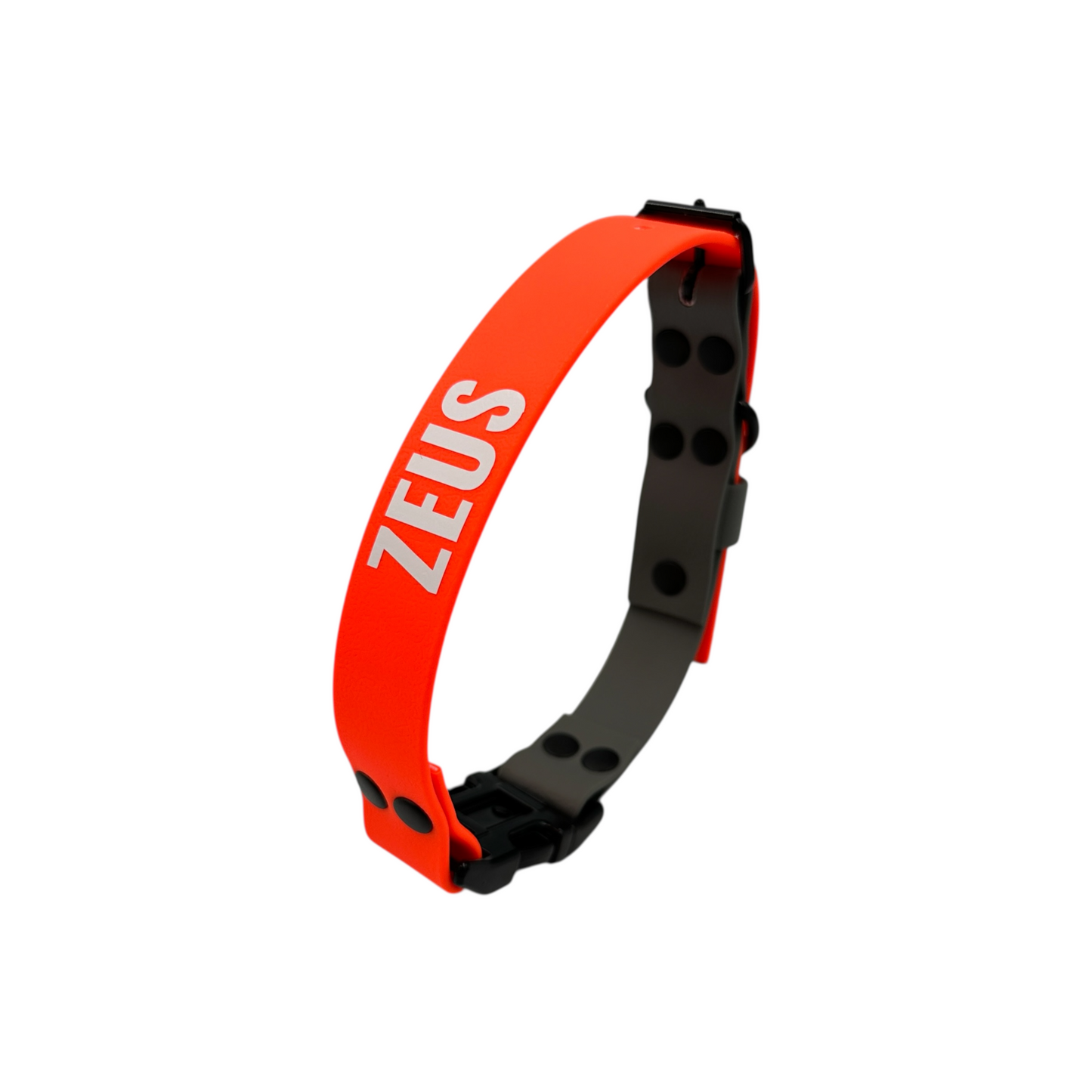 Grey & Neon Orange Waterproof Dog Collar