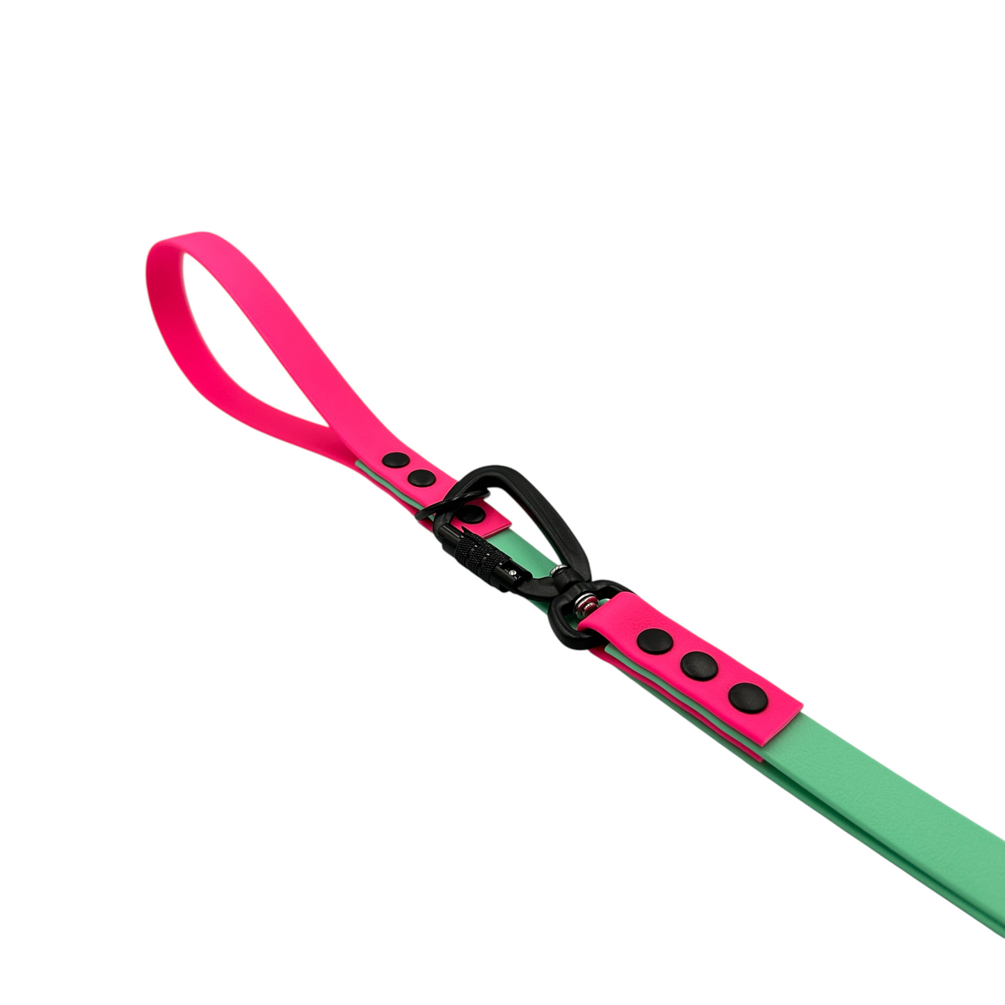 Caribbean Green & Neon Pink Waterproof Dog Lead with Carabiner