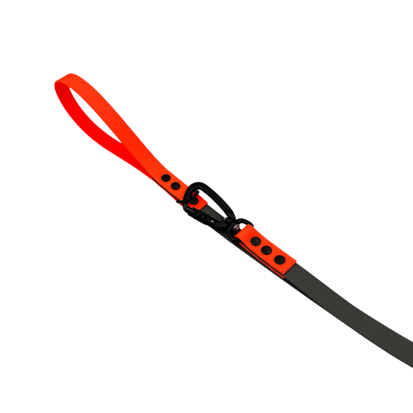 Grey & Neon Orange Dog Lead with Carabiner