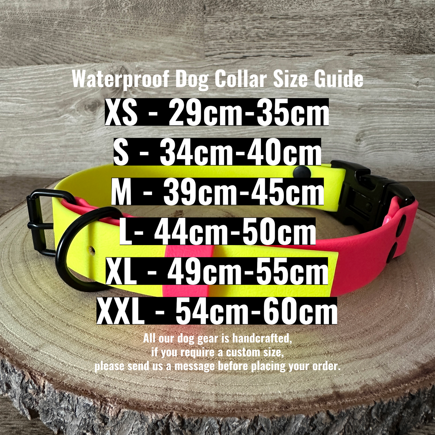 Grey & Neon Orange Waterproof Dog Collar