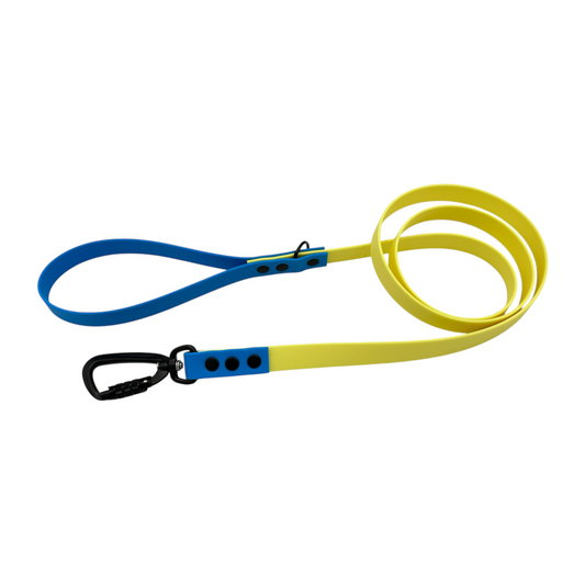 Pastel Yellow & Sky Blue Waterproof Dog Lead with Carabiner