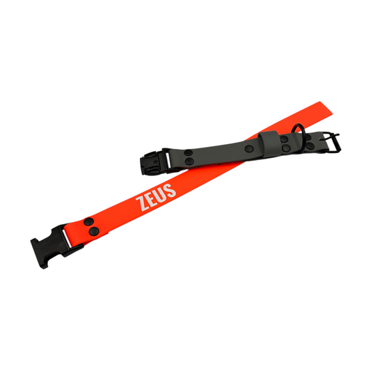 Grey & Neon Orange Waterproof Dog Collar