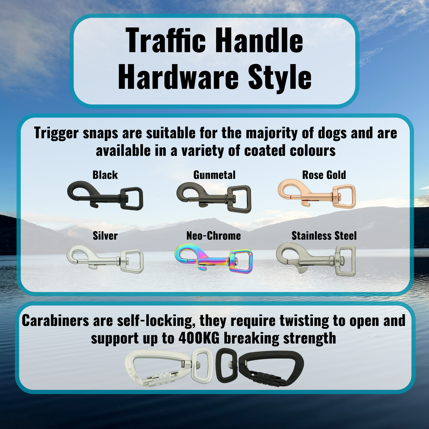 Waterproof Traffic Handle Dog Lead - Medium Dogs (16mm width) Design Your Own