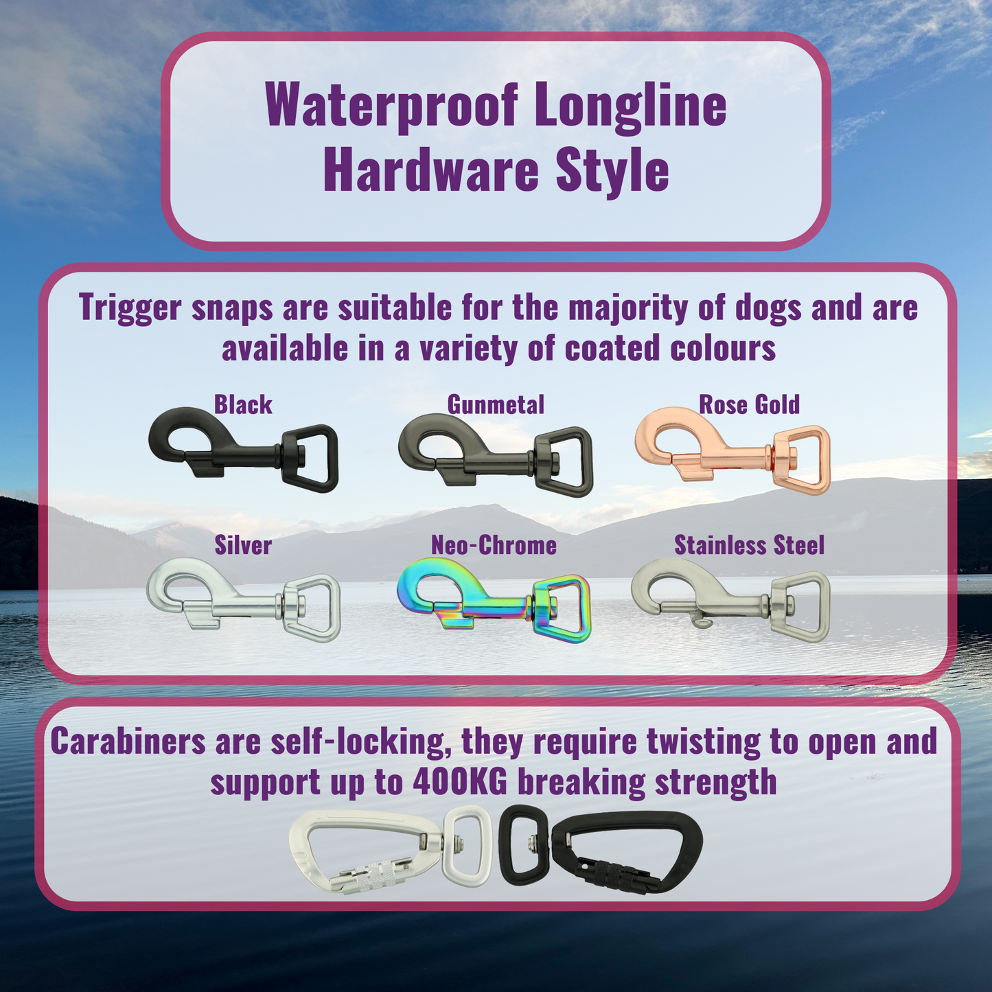 Waterproof Longline - Medium Dogs (16mm width) Design Your Own